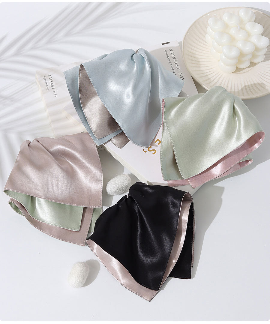Two-Tone Square Silk Scrunchie – Double Color Design