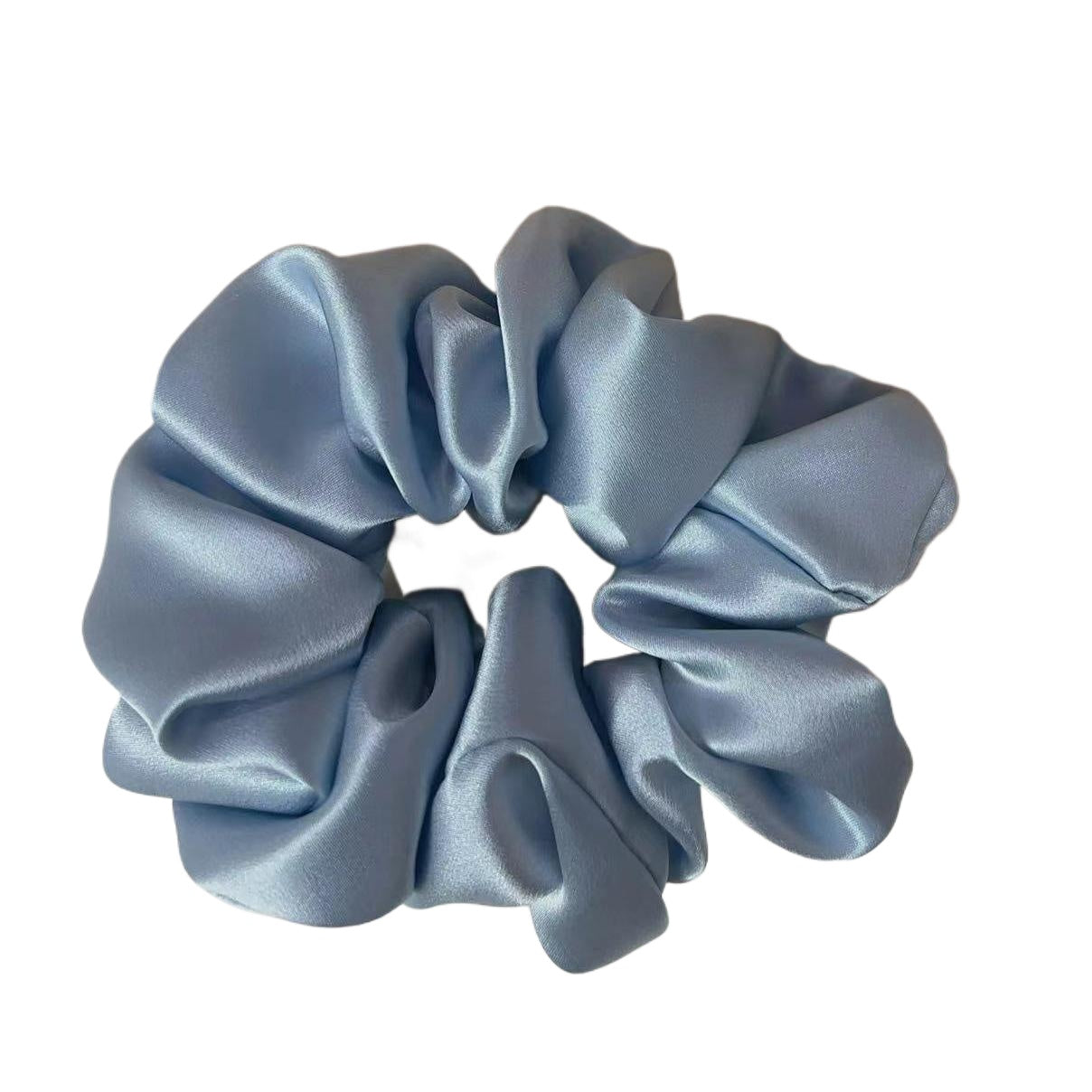 Blue medium silk scrunchie
