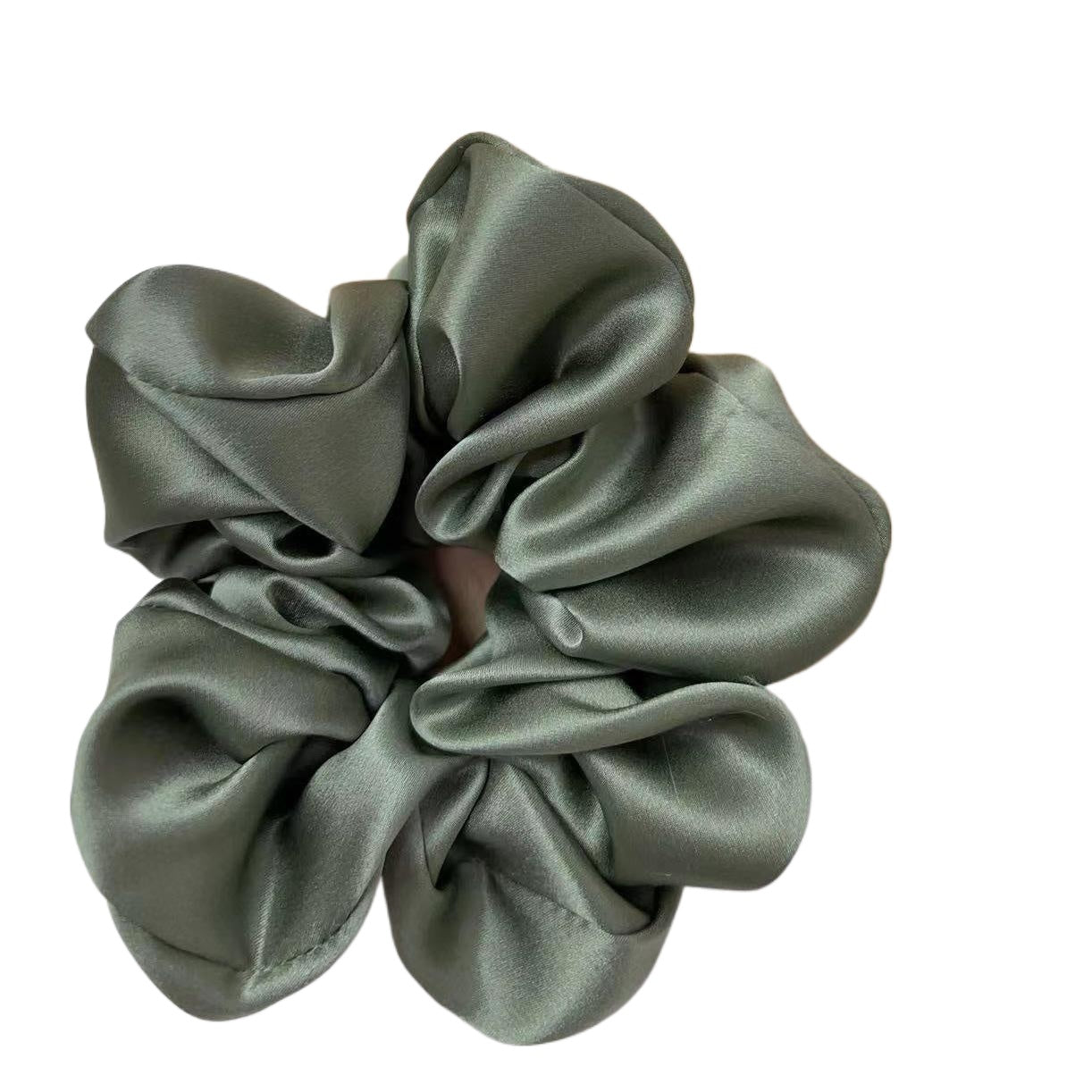 Gray silk hair scrunchie