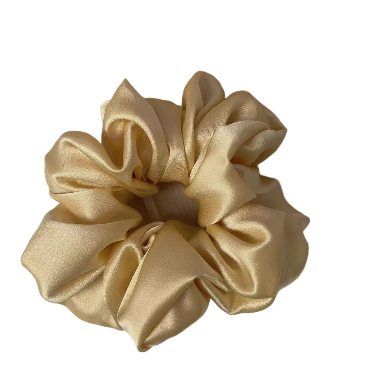 golden silk hair scrunchie