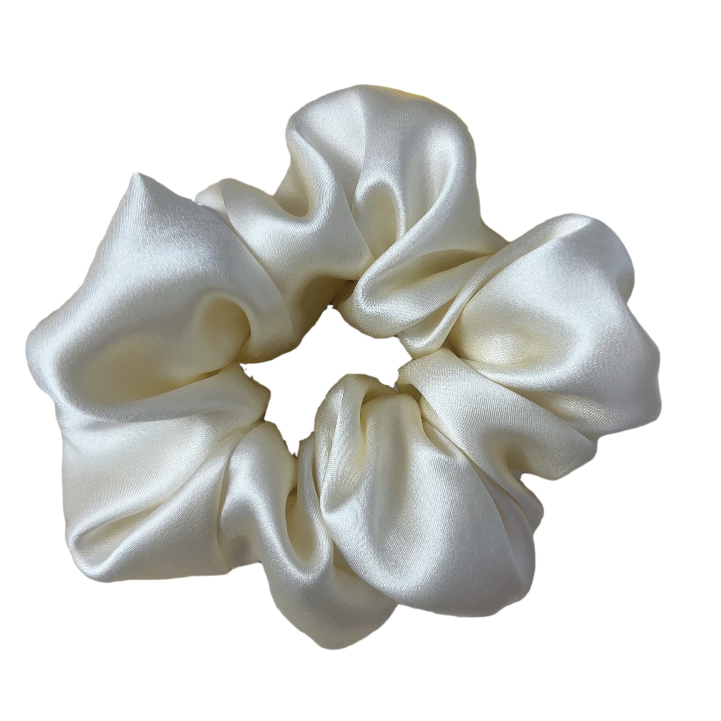 light yellow silk hair scrunchie