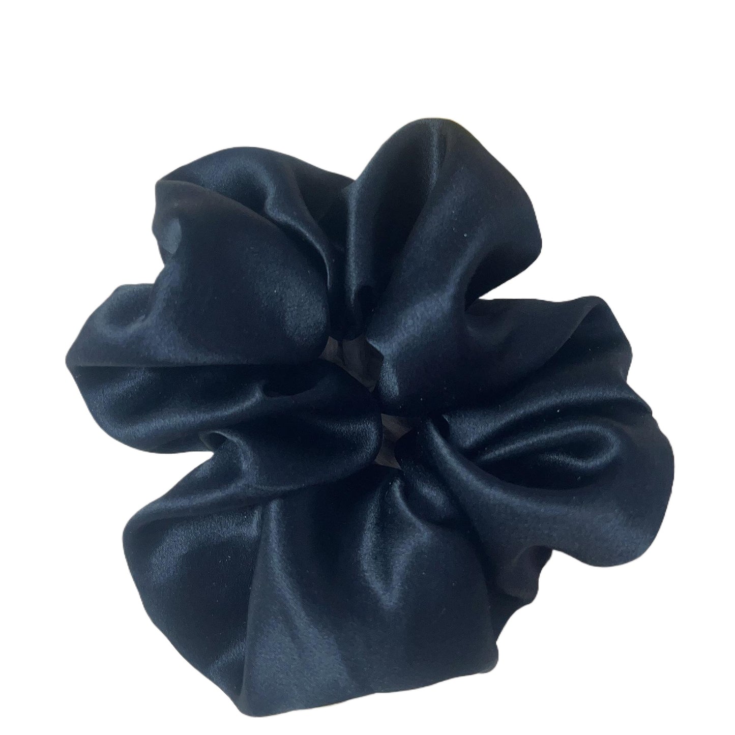 black silk hair scrunchie