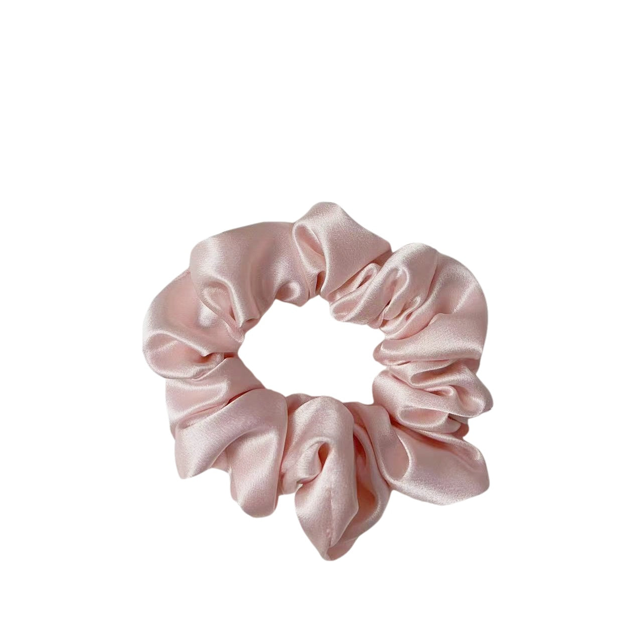 Pink silk scrunchie