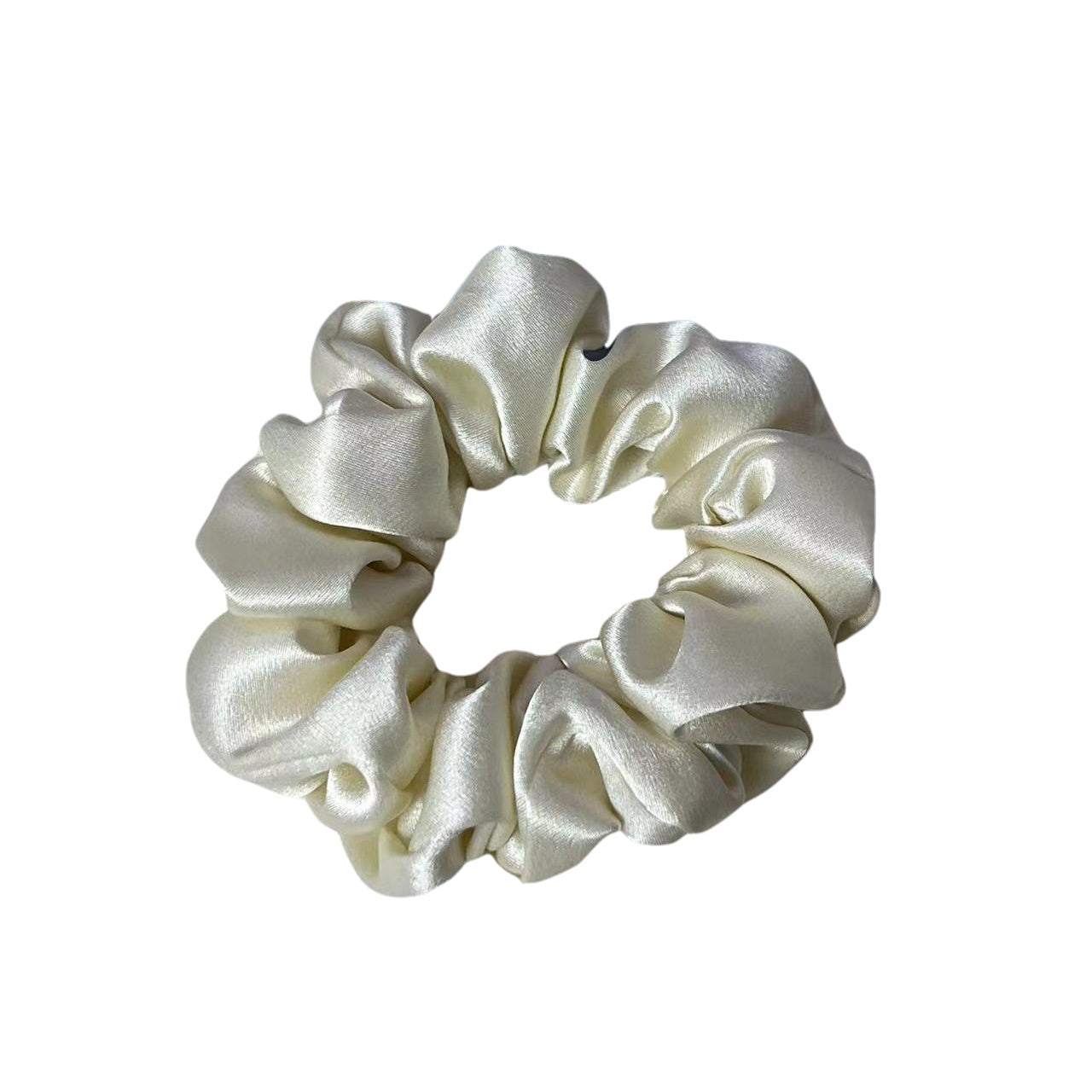 White silk hair scrunchie