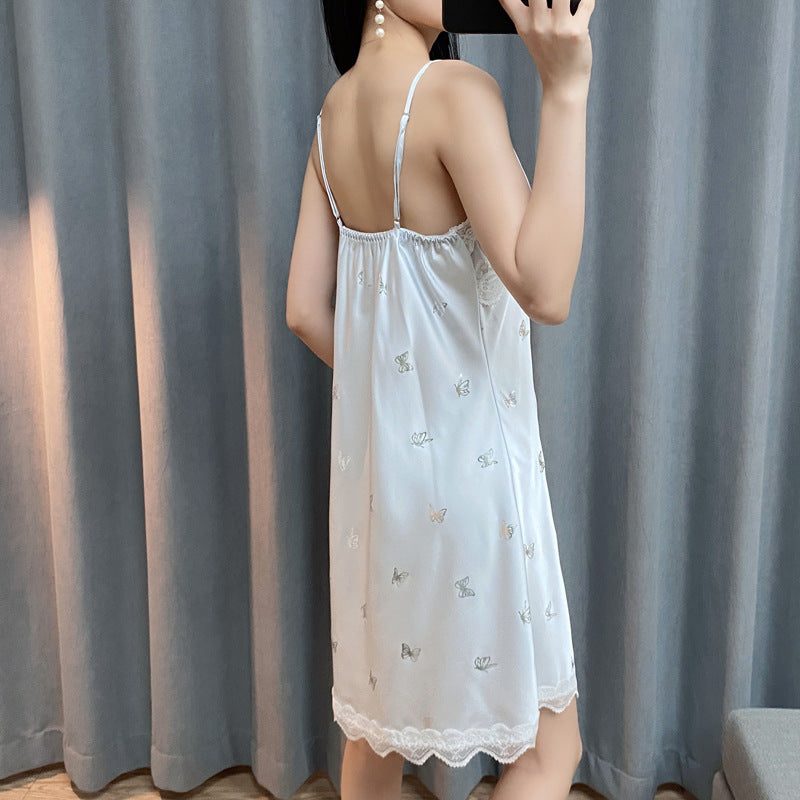 baby blue silk lace nightgown