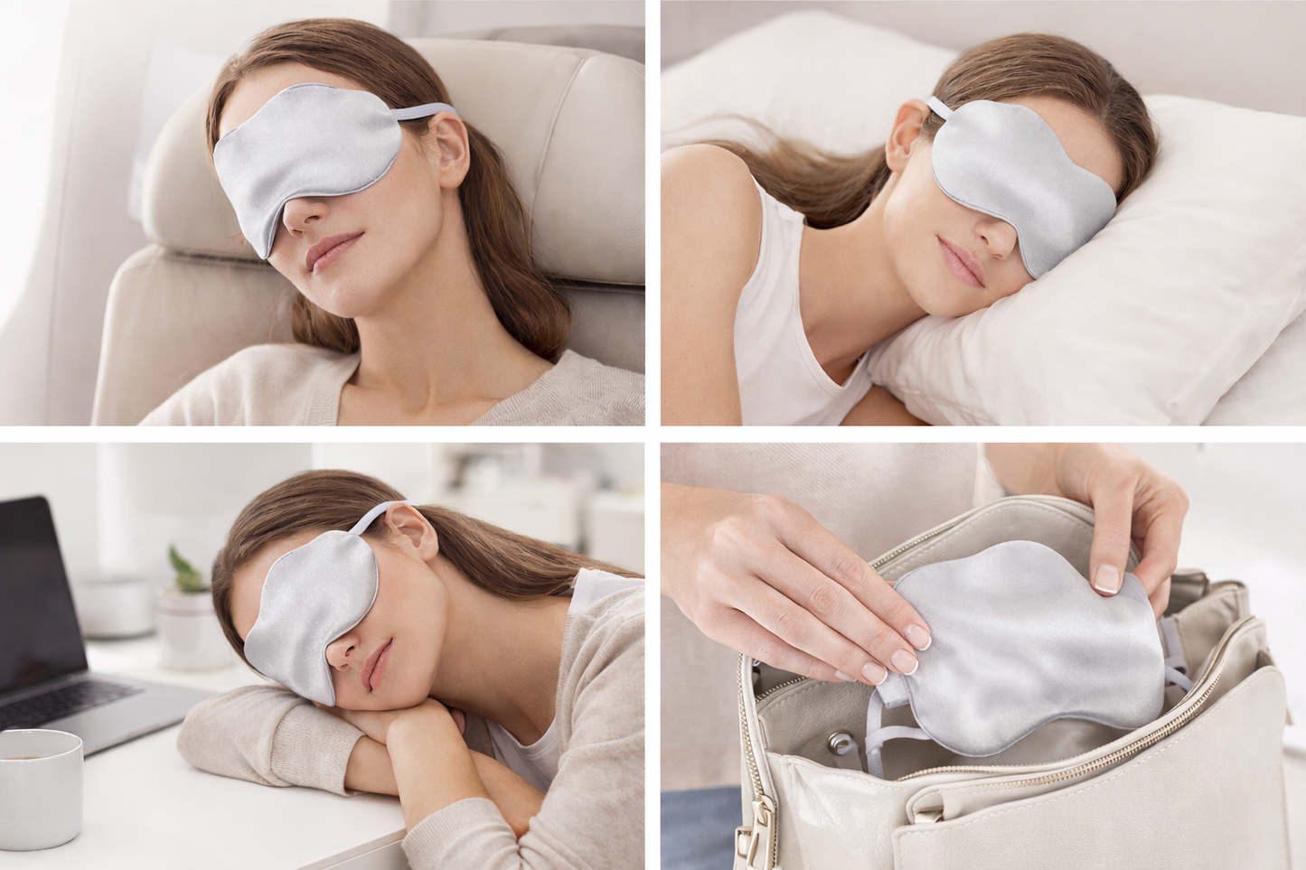 Ultra Thin-Silk Sleep Eye Mask,Adjustable Ear Straps