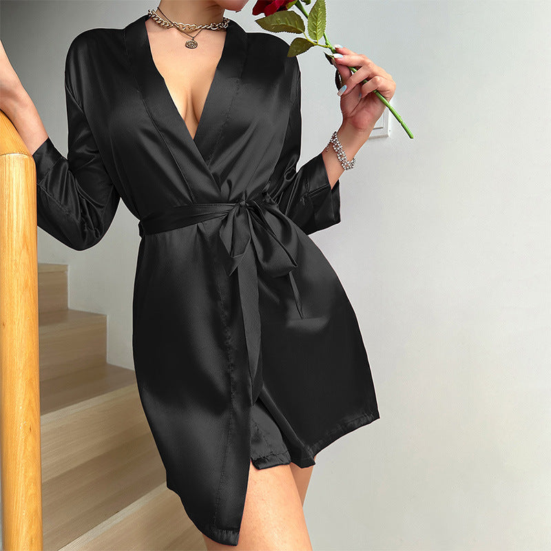 Ice Silk Mid-Length Robe