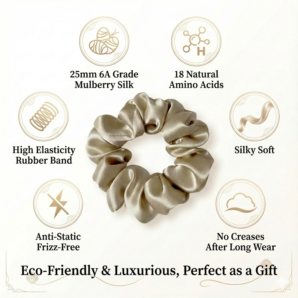 M-Classic Silk Hair Scrunchies