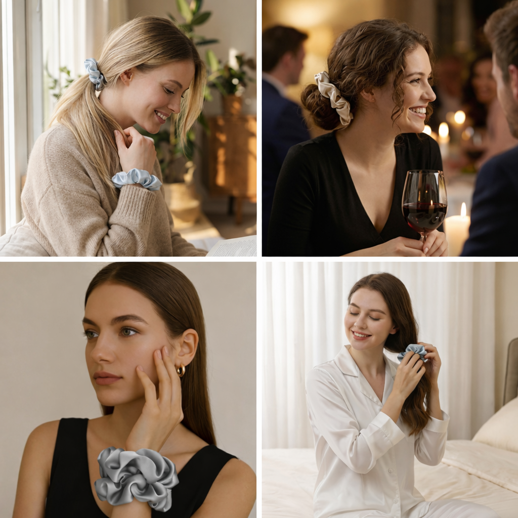 M-Classic Silk Hair Scrunchies