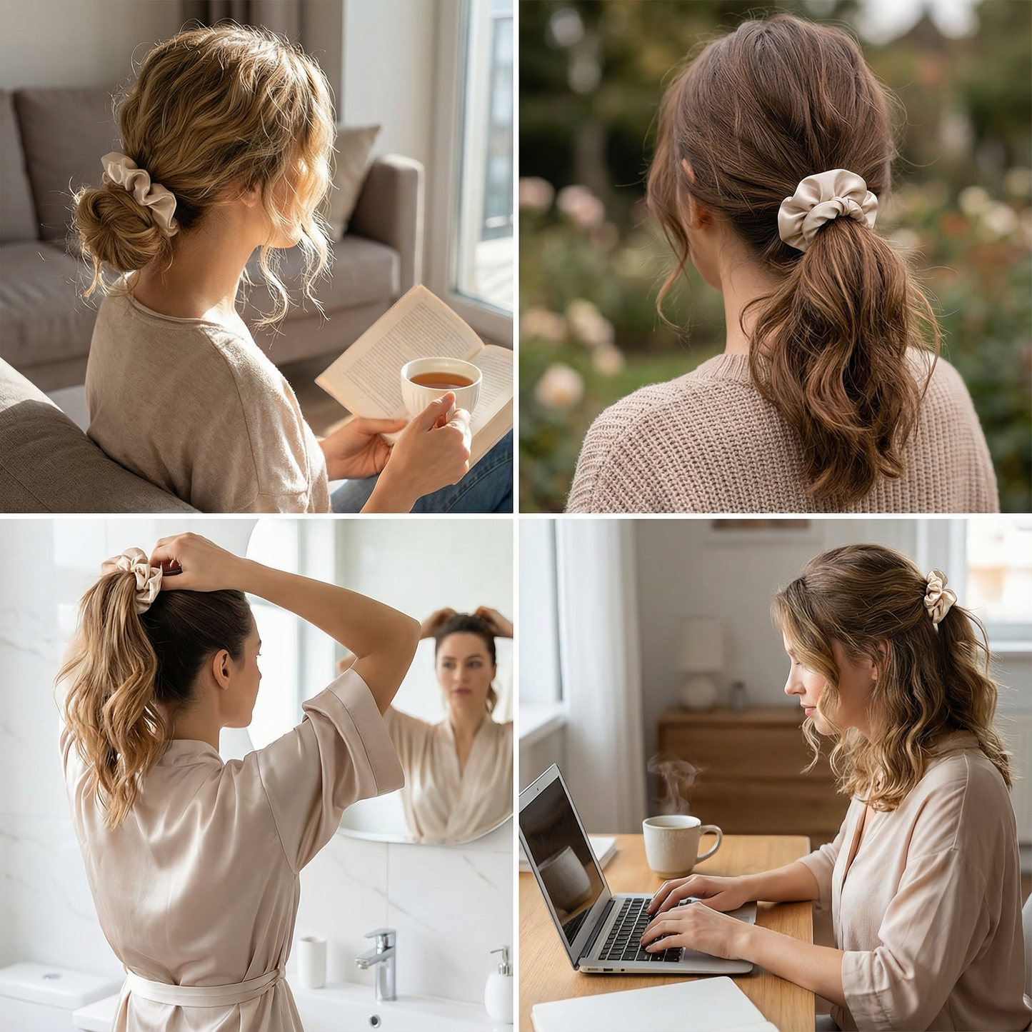 M-Classic Silk Hair Scrunchies