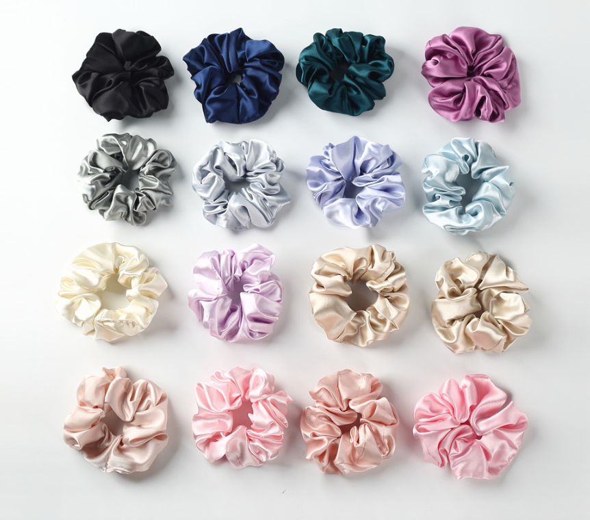 L- Classic Silk Hair Scrunchies