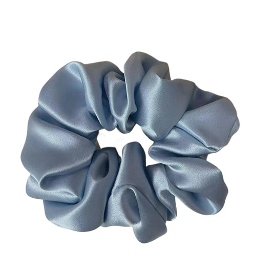 Blue medium silk scrunchie