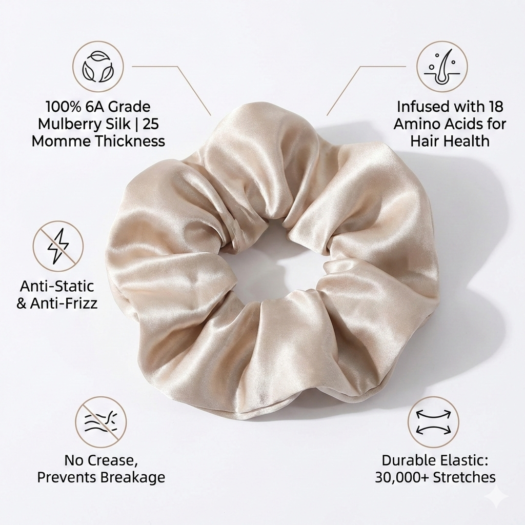 XL-Silk Hair Scrunchie – Sleep Natural Waves
