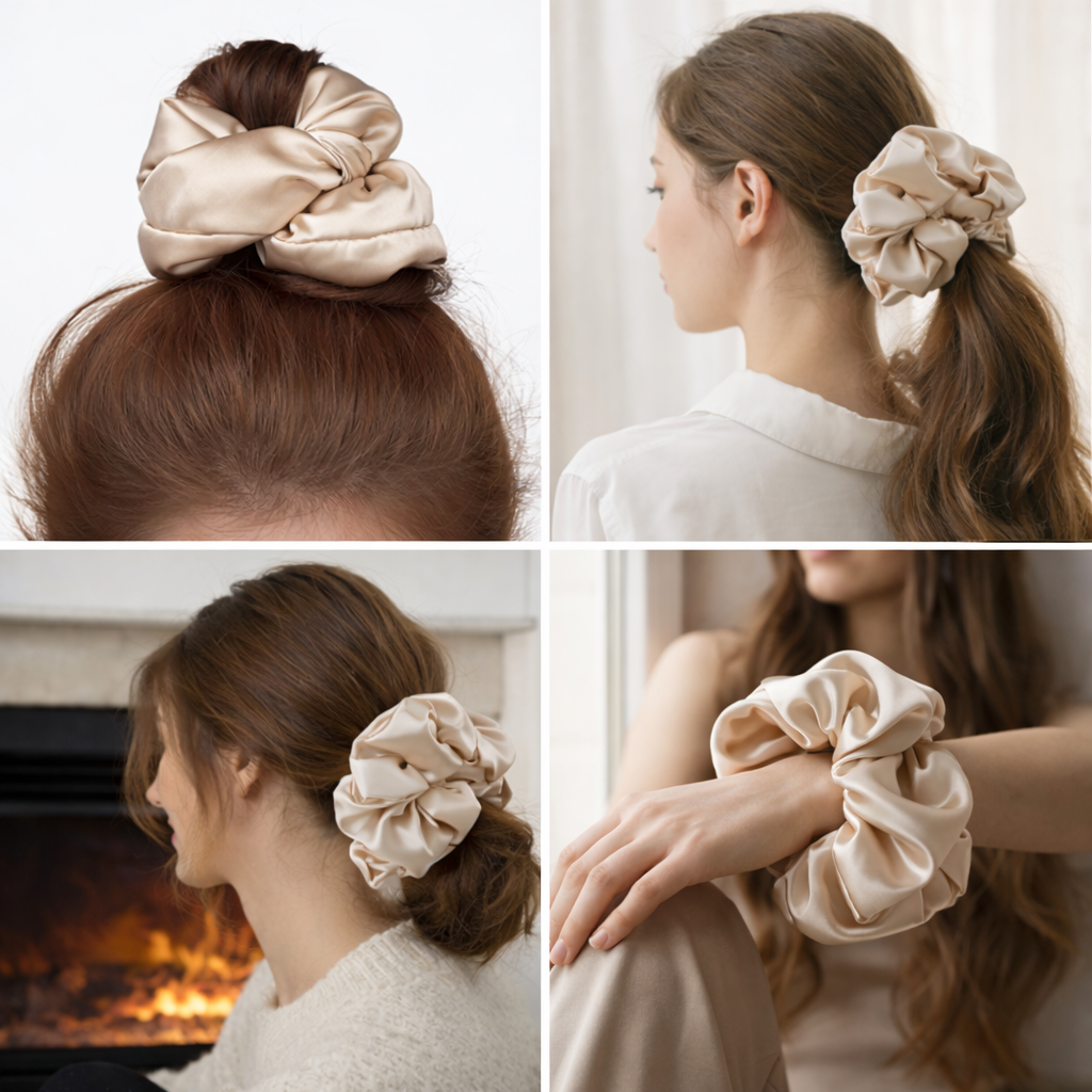 XL-Silk Hair Scrunchie – Sleep Natural Waves