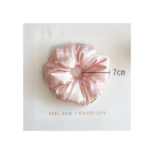 Pink large silk hair scrunchie 