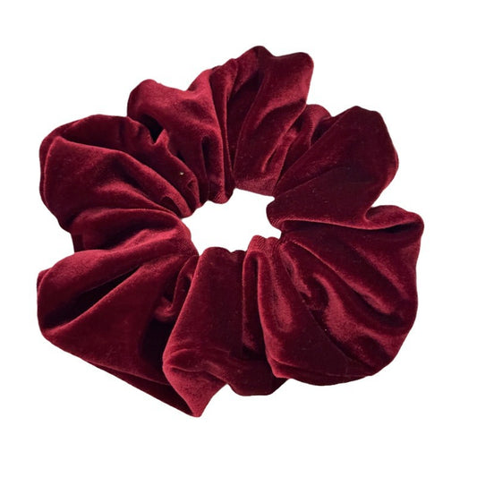 Red silk velvet scrunchie