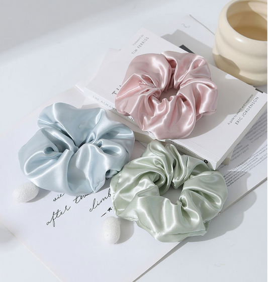 L- Classic Silk Hair Scrunchies