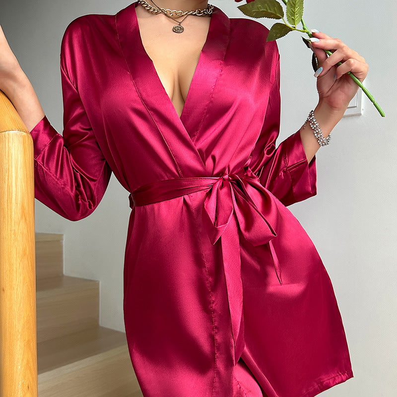 Ice Silk Mid-Length Robe