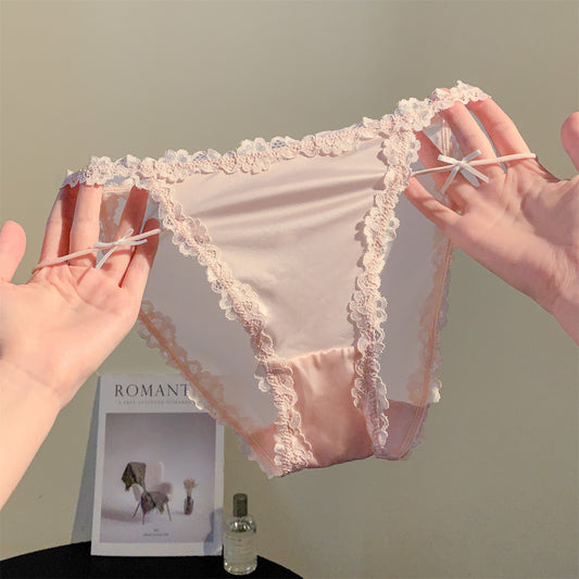 pink lace-trimmed panties 