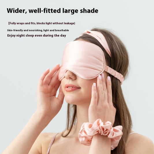  pink sleep mask and hair scrunchies and hairband
