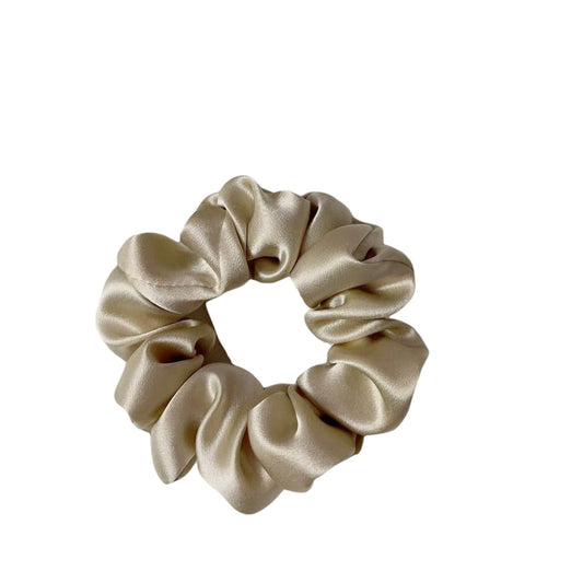 champagne gold silk scrunchie